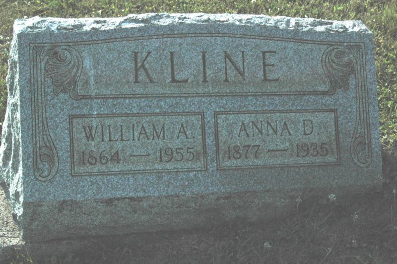 File:Gravestone Wm A & Anna D Kline.jpg
