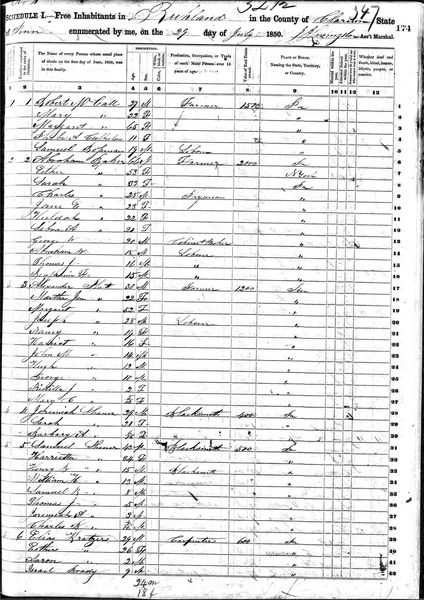 File:1850 census pa clarion richland pg 1.jpg