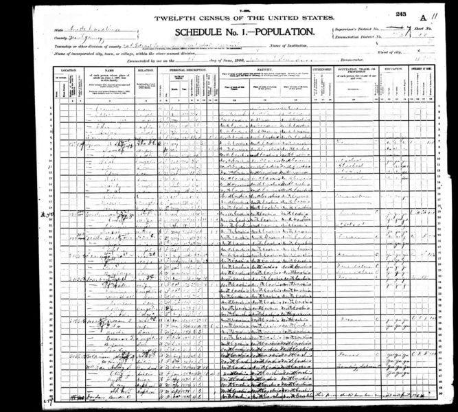 File:1900 census nc montgomery mount gilead dist 73 pg 23.jpg
