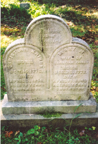 File:Gravestone Christian Kribbs & Mary M .jpg