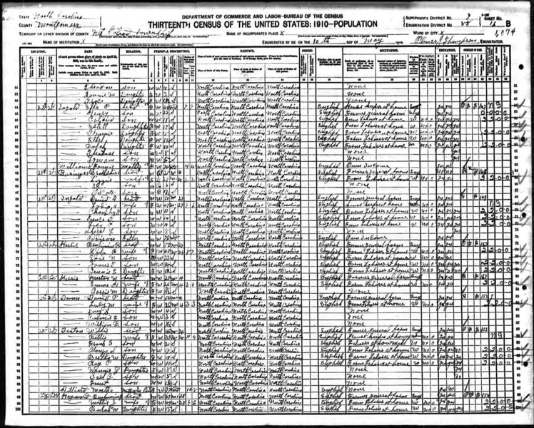 File:1910 census nc montgomery mt gilead dist 58 pg 32.jpg