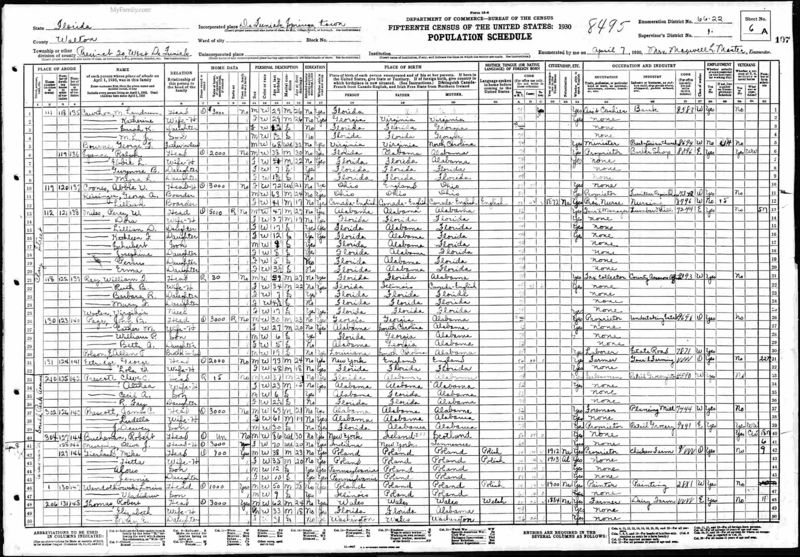 File:1930 Census FL Walton De Funiak Springs 1 22 6A.jpg