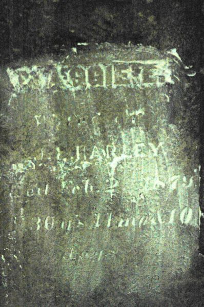File:Gravestone Maggie wife of J L Harley.jpg