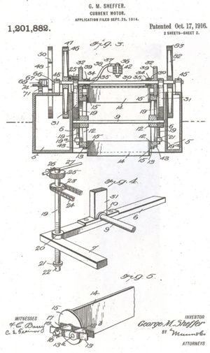 Current Motor diagram sheet 2, patented 17 Oct 1916.jpg