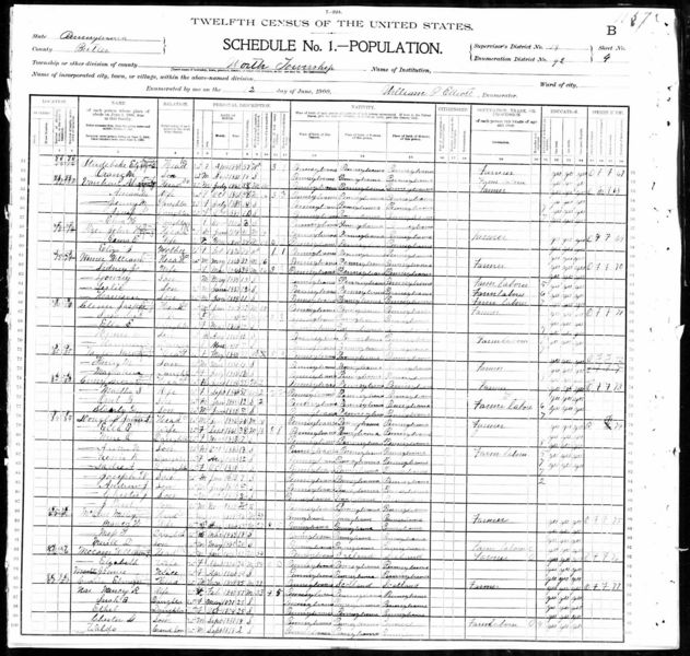 File:1900 census pa butler worth dist 92 pg 8.jpg