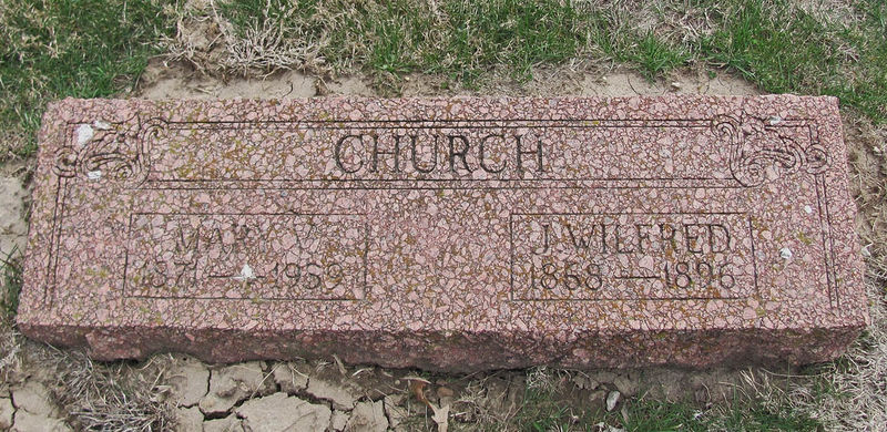 File:Gravestone Mary V Church J Wilfred Church.jpg