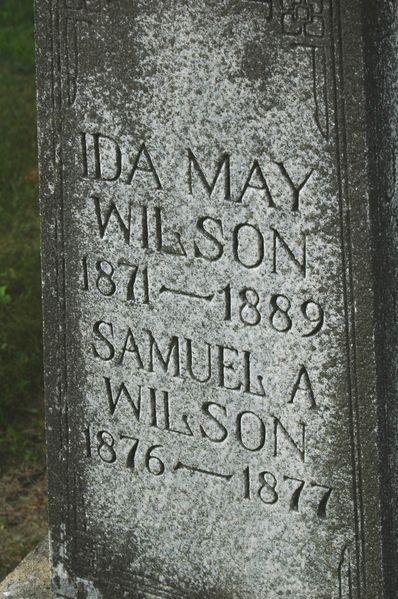 File:Gravestone Samuel A & Ida May Wilson.jpg