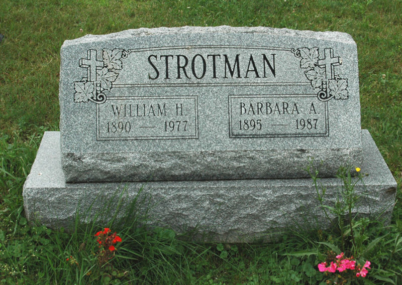 File:Gravestone Wm H & Barbara A Strotman.JPG