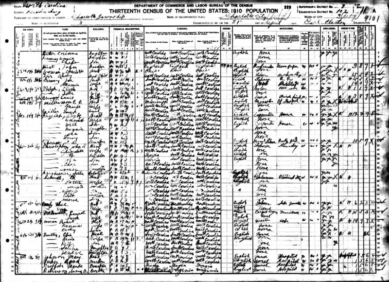 File:1910 census nc mechlenburg dist 102 pg 11A.jpg