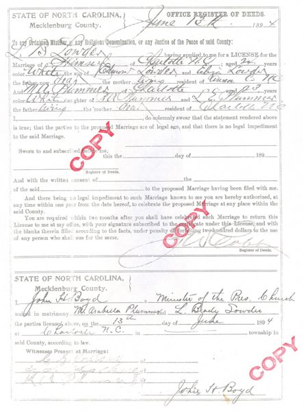 File:Marriage License L B Lowder & M A Plummer.jpg
