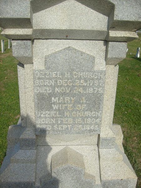 File:Gravestone Uzziel H Church Mary A Church.jpg
