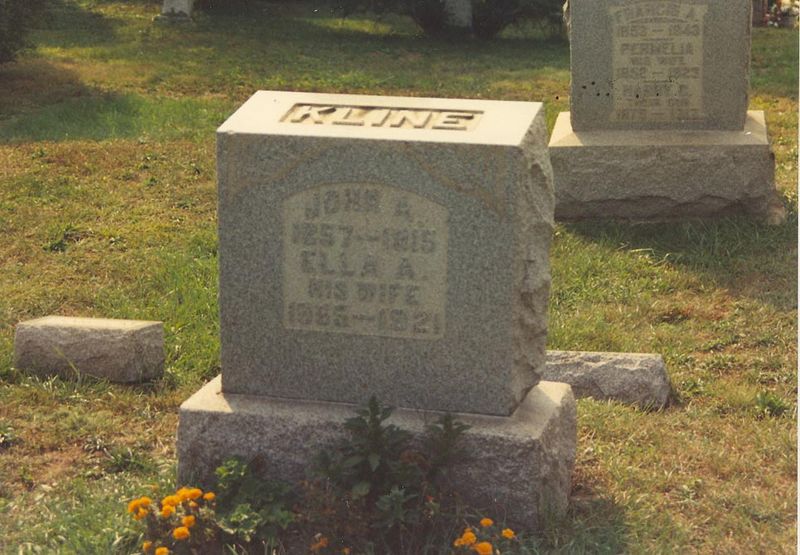 File:Gravestone John A & Ella A Kline, Zion Union Cem.jpg
