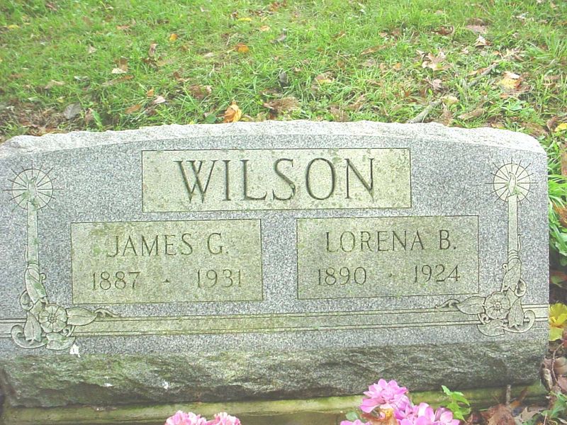 File:Gravestone James G & Lorena B Wilson .jpg