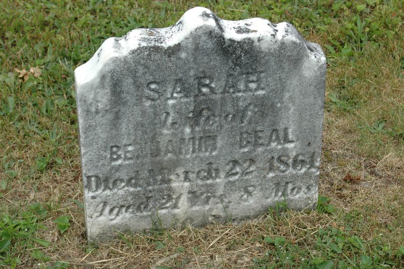 File:Gravestone Sarah Shirey wife of Benj Beals .jpg
