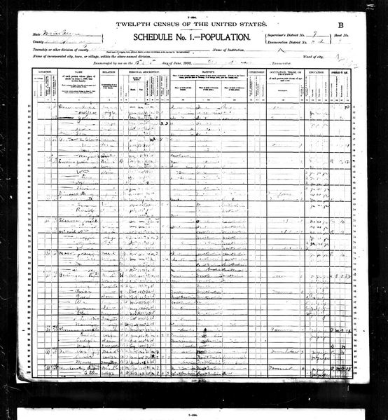 File:1900 census nc mecklenburg steel creek dist 52 pg 18.jpg