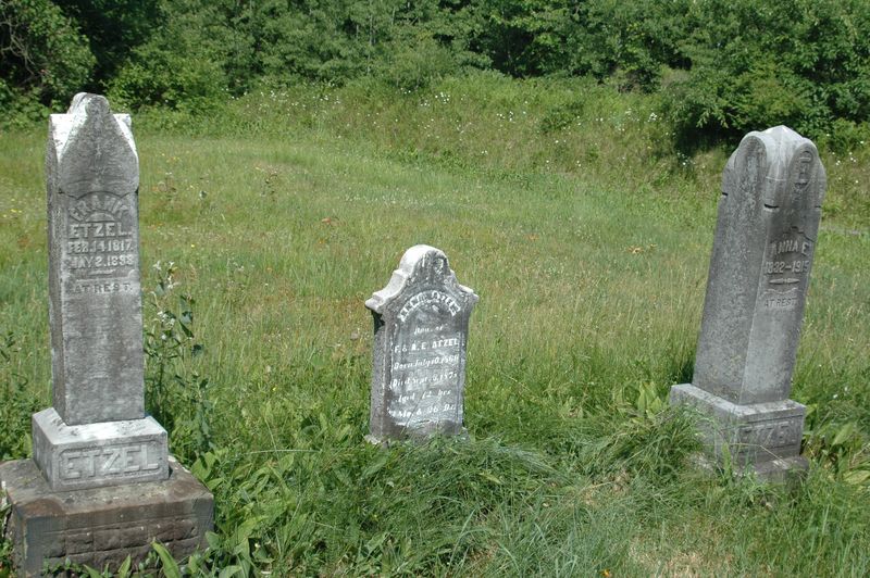 File:Gravestones Frank Etzel family plot.jpg
