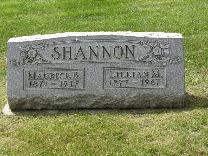File:Gravestone Maurice B Shannon & Lillian M.jpg