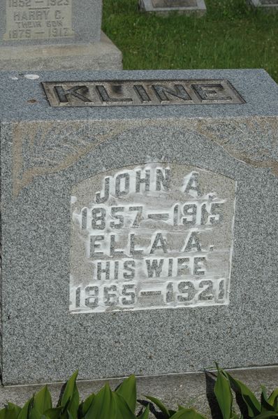 File:Gravestone John A & Ella A Kline.jpg
