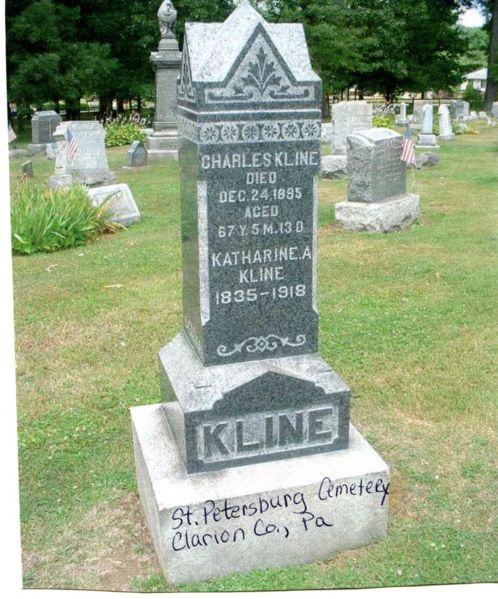 File:Gravestone Charles &Katherine Kline, St Petesbg from Fulcher.jpg