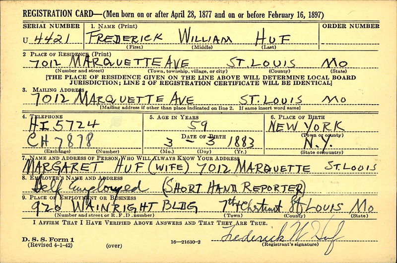 File:WWII Draft Card Frederick William Huf.jpg